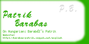 patrik barabas business card